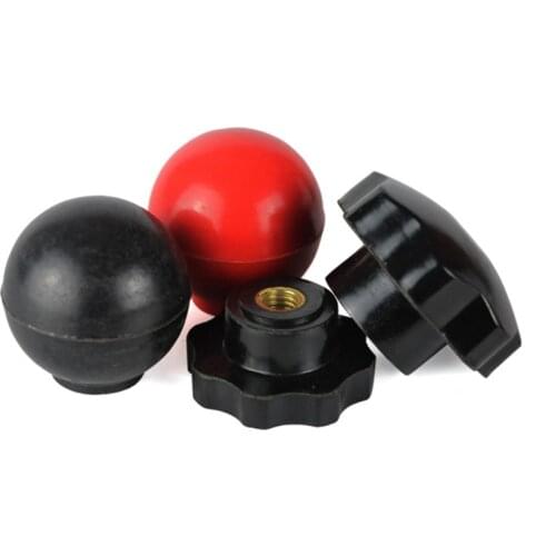 10PCS M6 M8 M10 M12 Plum Bakelite Hand Tighten Nuts Handle Thread Star Mechanical Black/red Thumb Nuts spherical Nylon Nuts
