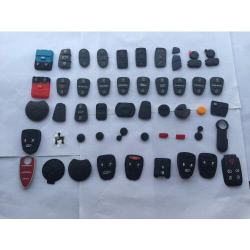 100Pcs/Lot Of New 1 2 3 4 5 Buttons Rubber Key Pad Replacement For VW Remote Shell Blank Case For Hyundai Car Accessories Parts