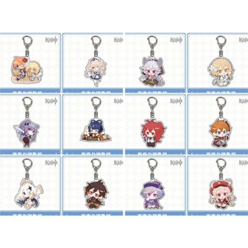 12pcs/lot Anime Genshin Paimon Acrylic key chain pendant toy gift