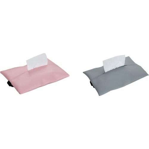 2 Pieces of Car Tissue Box Towel Set PU Leather Tissue Box Holder Car Interior Storage Decoration
