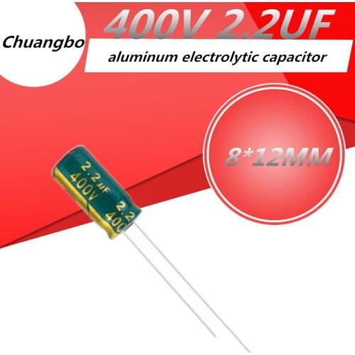 20pcs Higt quality 400V2.2UF 400V 2.2UF 8*12MM low ESR/impedance high frequency aluminum electrolytic capacitor