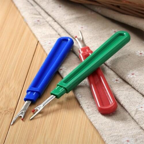3Pcs Stitch Seam Ripper Stitch Unpicker Quick Unpick Sewing Cotton Thread Cutter Plastic Handle Steel Knife Blade Craft DIY Tool