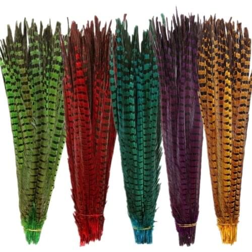 40-45CM 16-18" Ringneck Pheasant Tail Feathers for Decoration Crafts Black Long Natural Pheasant Feather Carnival Accessories
