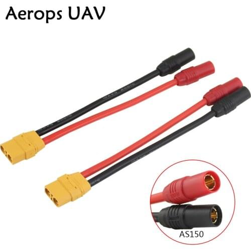 Aerops Amass XT90 Female to AS150 Female Plug 15cm 10AWG Silicone Line Cable Wire Adapter for RC Drone Battery Charging