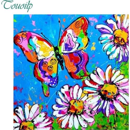 100% 5D diy diamond painting Butterfly Flowers Round&square "Color Painting" wedding decoration Home Living Room Decoration