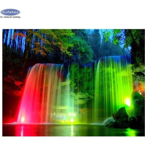 5D DIY Diamond Painting Natural landscape waterfall Full Square/round drills mosaic Diamond Embroidery full display Cross Stitch