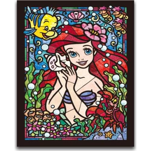 Mermaid diamond painting cartoon princess mosaic embroidery kids toys gift diamond dotz picture puzzle craft drawing wall decor