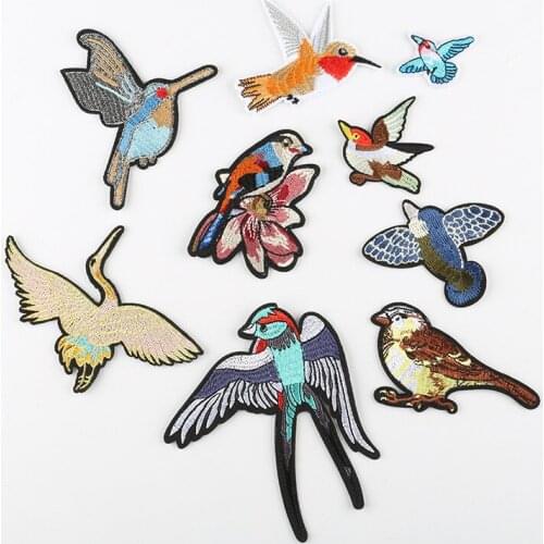 20pcs/lot Luxury Embroidery Patch Bird Flower Animal Clothing Decoration Sewing Accessories Diy Iron Heat Transfer Applique
