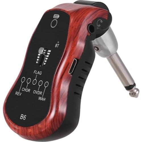 B6 Guitar Headphone Amp Mini Plug Guitar Amplifier Bluetooth-compatible Receiver Rechargeable For Electric Travel Pocket Guitar