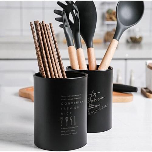 Stainless Steel Chopsticks Jar Scandinavian Kitchen Tableware Organizer Can Cooking Tools Storage Box Table Utensils Drain Jar