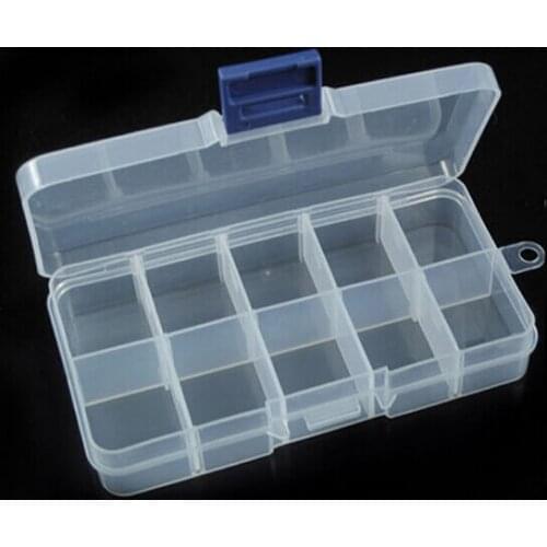 Free Shipping Plastic 10 Slots Jewelry Adjustable Tool Box Case Craft Organizer Storage Beads