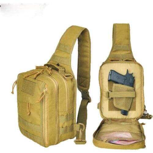 Military Tactical Pistol Shoulder Bag Handgun Holster Army Airsoft Pistol Holder Case Gun Bag Molle Hunting Sling Chest Pack