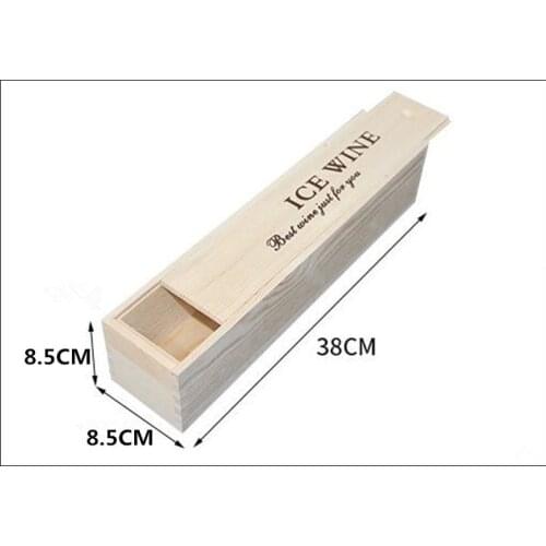 Ice Wine Bottle Wooden Packing Box For Hampagne Flute Special Wooden Gift Wrap Storage For Wine Can Make Logo Gift Packing Box