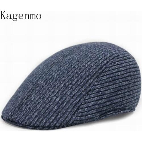 Kagenmo cheap male Berets winter warm outside cap female fashion caps male formalwear hat leisurely hats 3color 1pcs