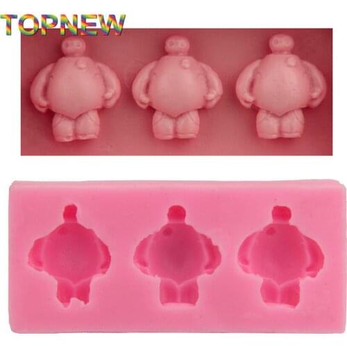 DIY 3D Hero Baymax Fondant Silicone Cake Mold Sugarcraft Chocolate Candle Moulds Cake Decorating Tools Ice Cake Soap 1802