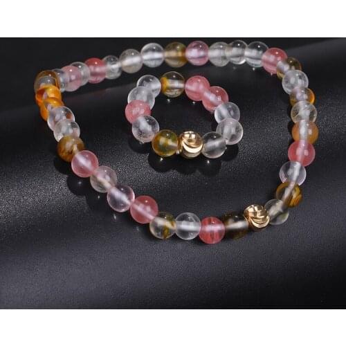 4MM Small Natural Stone Elastic Bracelet Lucky Stone Simple Bracelet Beads Adjustable Bracelet