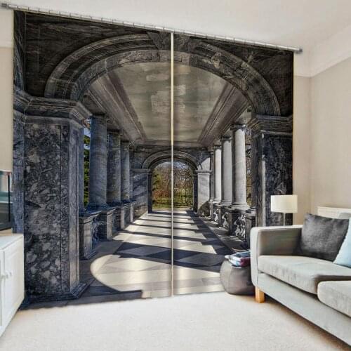 Europe building curtains space curtain 3D Window Curtains For Living Room Bedroom Customized size