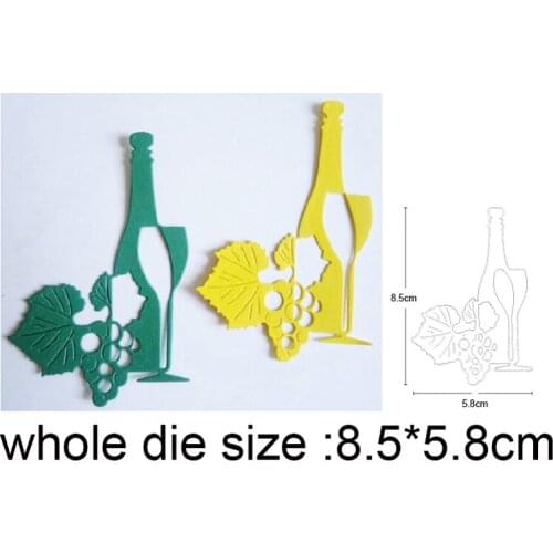Grape Wine Bottle Cup Metal Cutting Dies Stencils For Scrapbooking dies DIY Craft Stmap Cards Making Embossing Die Cuts 2020 New