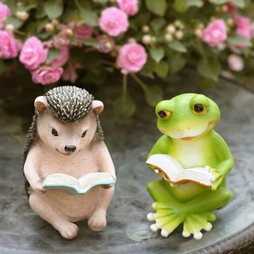 Creative Cartoon Resin Simulation Animal Sculpture Ornaments Home Outdoor Courtyard Micro Landscape Craft Miniature Garden Decor