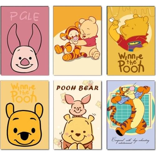 Cute Disney Winnie The Pooh Canvas Cartoon Posters and Prints for Kids Room Painting Home Decoration Wall Art Pictures Cuadros