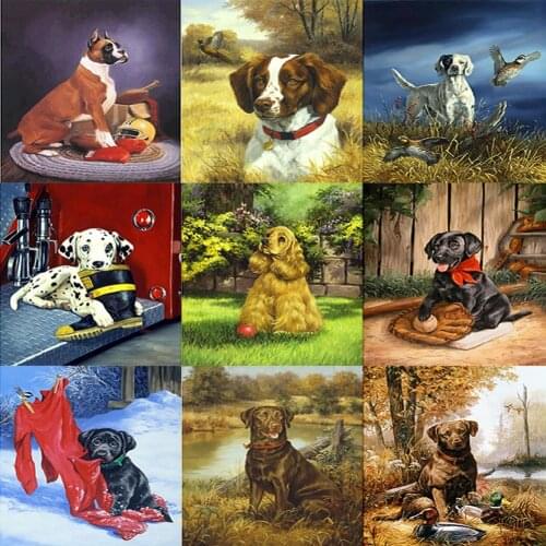 Cute Puppy Series 5D DIY Diamond Painting Full Round Drill Animal Home Decoration Gift Creative Diamond Painting Kit 30x40cm