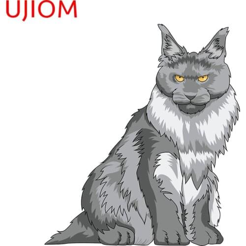 UJIOM Wall Stickers Maine Coon Cat Hand Drawn Sticker Room Decorations Doors Window Wallpaper Bedroom Home Decor PVC Decals
