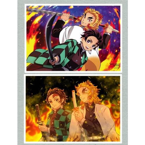 Japanese Anime Cartoon Demon Slayer Ghost Blade Poster Stickers Wall Stickers Kamado Tanjirou Kamado Nezuko