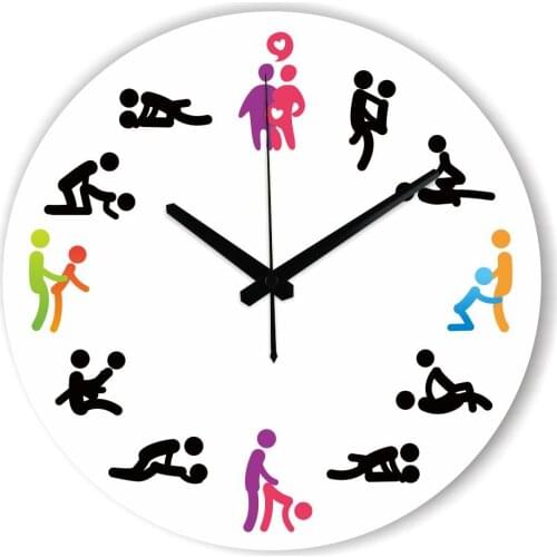 Modern Design Kama Sutra Sex Position Wall Clock For Bedroom Wall Decoration Absolutely Silent Make Love Clock Wedding Gift