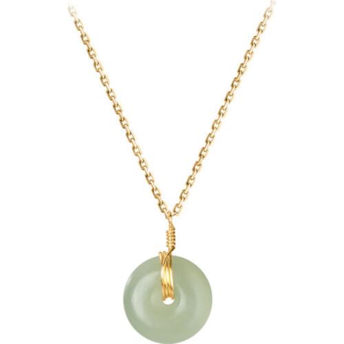 Natural Hetian Jade Cheongsam Pendant Necklace 925 Silver Fashion Jewelry Chalcedony Amulet Gifts for Women