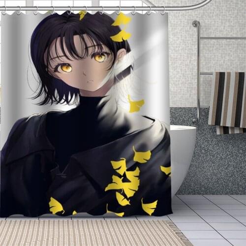 New Custom Anime Character Sogawa Curtains Polyester Bathroom Waterproof Shower Curtain With Plastic Hooks More Size