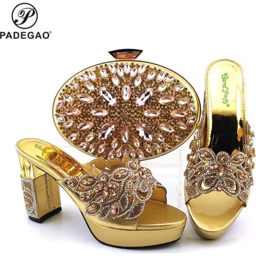 2020 New Arrival Women Shoes and Bag Set In Italy African Shoe and Bag Set for Party Italian Ladies Sandals with Heels