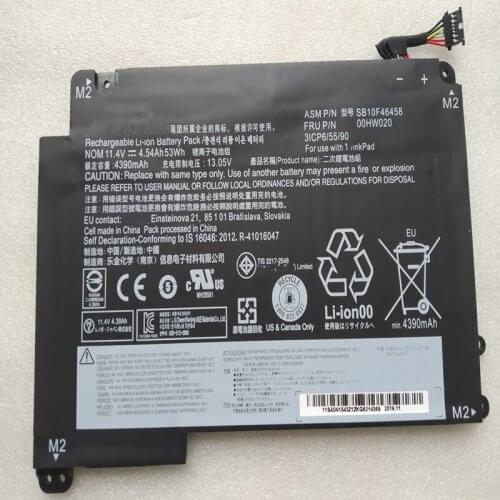 New 00HW020 00HW021 SB10F46458 SB10F46459 For Lenovo S3 Yoga 14 Yoga 460 20EL 20EM 20FY 20G0 Genuine Laptop battery 11.4V 53Wh
