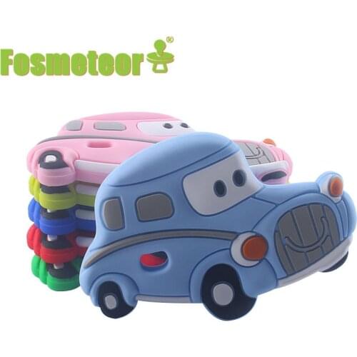 Fosmeteor 1pcs Car Shaped Silicone Baby Teether Rodent Baby Teething Toys Chewable Baby Products Nursing Gift For Baby Boy