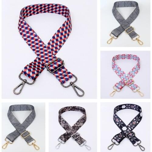 DIY Wide 3.8cm Nylon Bag Strap Fashion Handle Bag Strap for Women Removable Shoulder Rainbow Handbag Accessories Cross Body bag