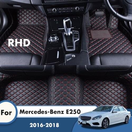 RHD Carpets For Mercedes-Benz E250 2018 2017 2016 Leather Waterproof Car Floor Mats Custom Styling Car Accessories Interior Rug