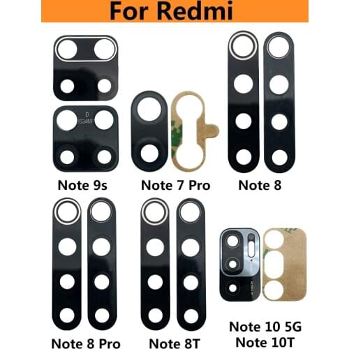 10PCS Rear Camera Glass Lens Back Camera Glass Lens With Sticker For Xiaomi Redmi 9 8A 6A 6 S2 Note 7 8 6 9S Pro Max