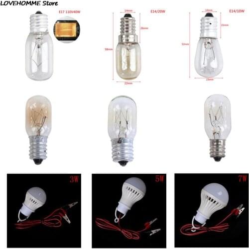 DC12V 3W ^40W LED Bulbs LED Lamp Home Camping Outdoor Light High Temperature Resistant Microwave Oven Bulb Cooker Lamp Light