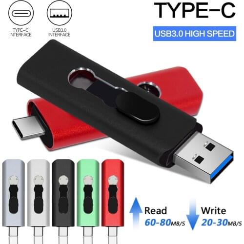 FAST USB 3.0 OTG USB Flash Drive 64GB Pen Drive 2 in 1 Type C USB Stick 3.0 Flash Drive 16GB 32GB 128GB Pendrive 256GB 512GB