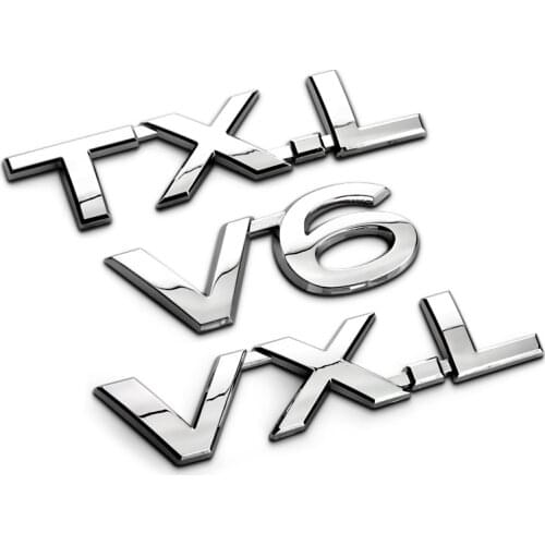 V6 VXL TXL TX-L VX-L Metal Zinc Alloy Car Styling Refitting Emblem Badge 3D Sticker Discharge Capacity Mark for Toyota Prado V6