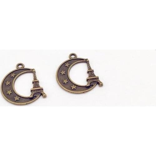 Vintage 12 pcs moon tower charms tower Pendants fit hand made DIY bracelet necklace earring charms Jewelry Making