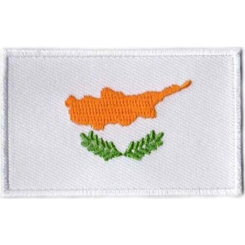 Embroidered Cyprus Country Patch MOQ50pcs Made by Twill and Flat Broder with Iron On Backing free shipping by Post