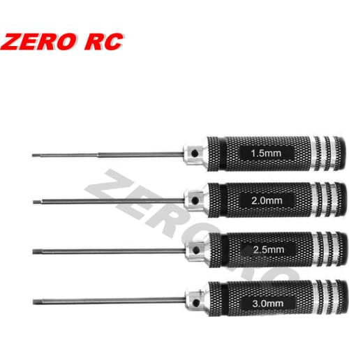 Xtra Speed Silver Hard Steel Hex Screw Driver Tool Kit Set 4 Pcs 1.5/2.0/2.5/3.0MM EP 1:10 RC Cars