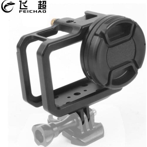 FEICHAO Aluminium Alloy Shooting Cage Protective Frame Housing Case Mount with 52mm UV Lens Filter Adapter for GoPro 9 Black