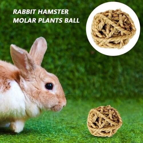 Parrot Chewing Molar Natural Grass Ball Pet Small Animals Rabbit Hamster Tooth Grinding Cleaning Play Rattan Balls Toy
