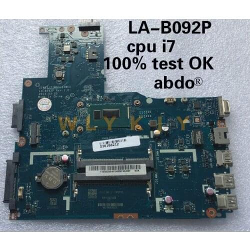 ZIWB2/ZIWB3/ZIWE1 LA-B092P for Lenovo B40-70 N40-70 B40-80 N40-80 notebook motherboard CPU i7 4500/4510U DDR3 100% test work