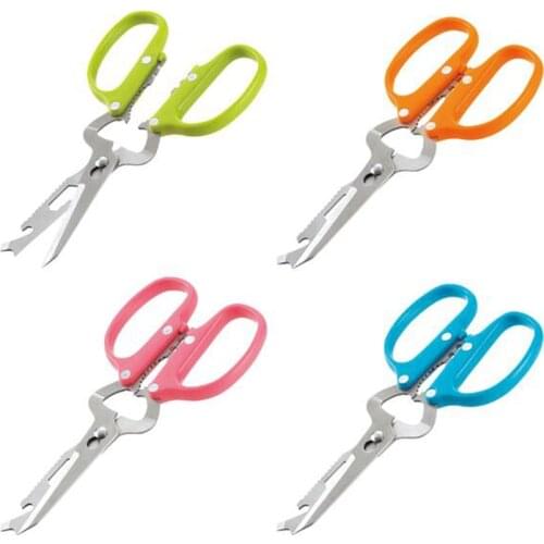 18.5cm Multifunctional Stainless Steel Poultry Kitchen scissor Nutcracker Bottle opener Bone Cutter Cook Tool shear cut