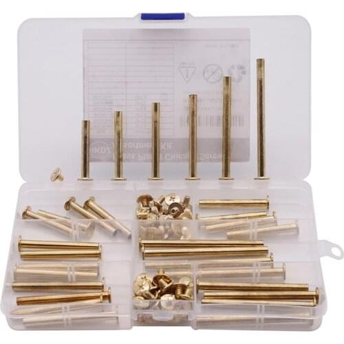 30PCS/Set M5 Length 35-70mm Copper Plated Chicago Screws Assortment Kit For Photo Album Binding