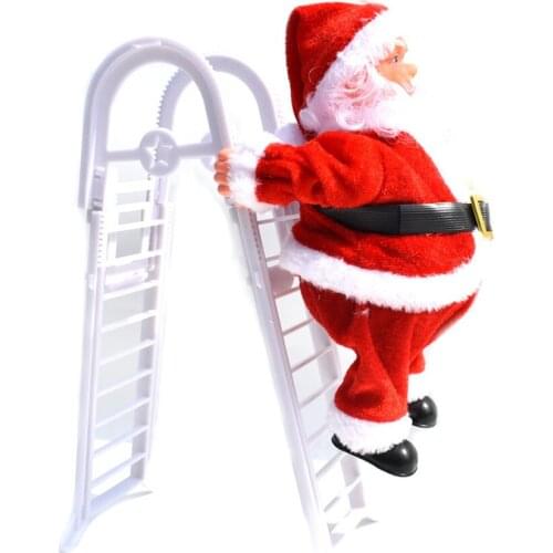4 pcs Music Santa Claus Electric Climb Ladder Hanging Decoration Christmas Tree Ornaments New Year Kids Gifts Christmas Figurine