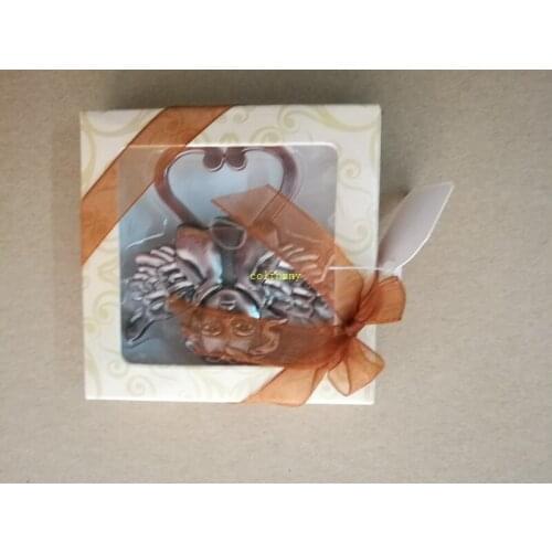 50pcs/lot Fast shipping Wedding Souvenirs Supplies Antique Copper color Angel Bottle Opener With retail box