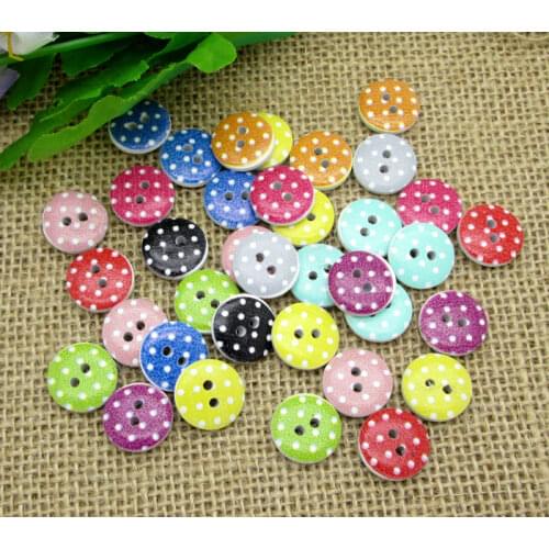 50Pcs Mixed Wood Round Dot Sewing Buttons For Kids Clothes Scrapbooking Decorative Botones Handicraft DIY Accessories10